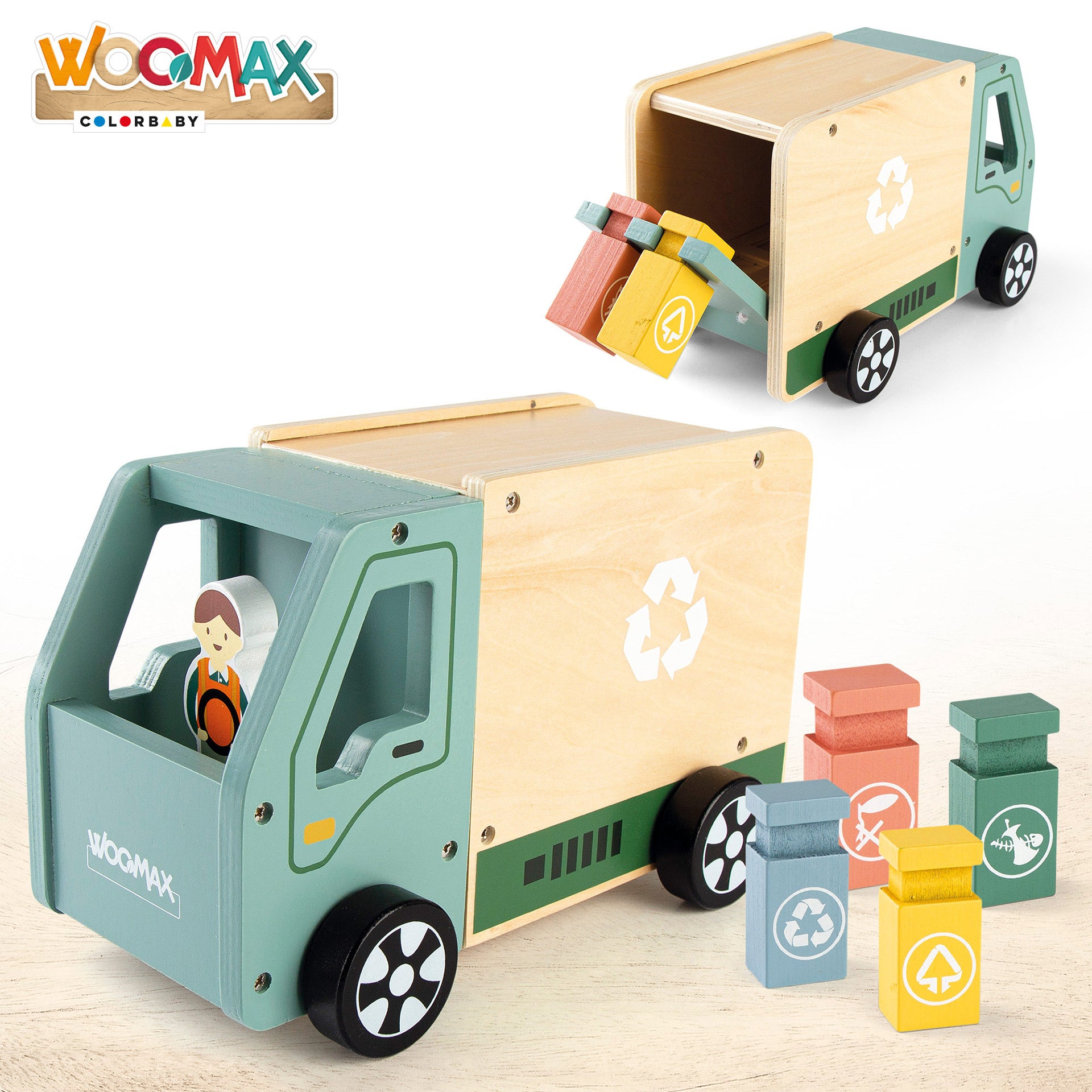 Woomax Camião do Lixo com Acessórios em Madeira