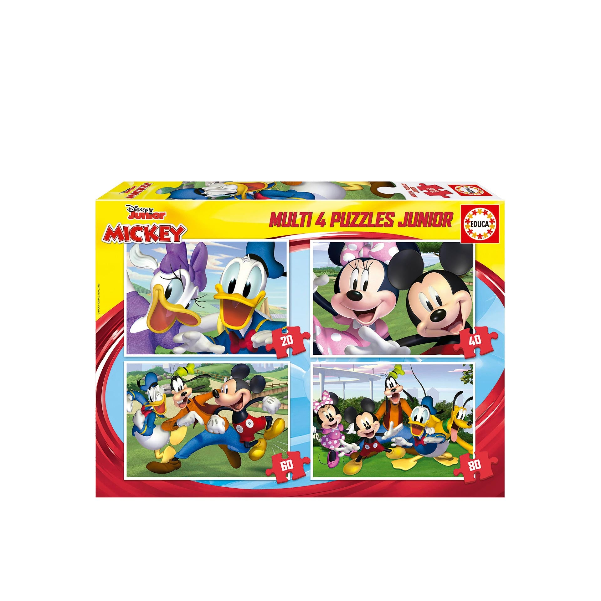 Educa 4 Puzzles 20/40/60/80 Peças Mickey & Friends