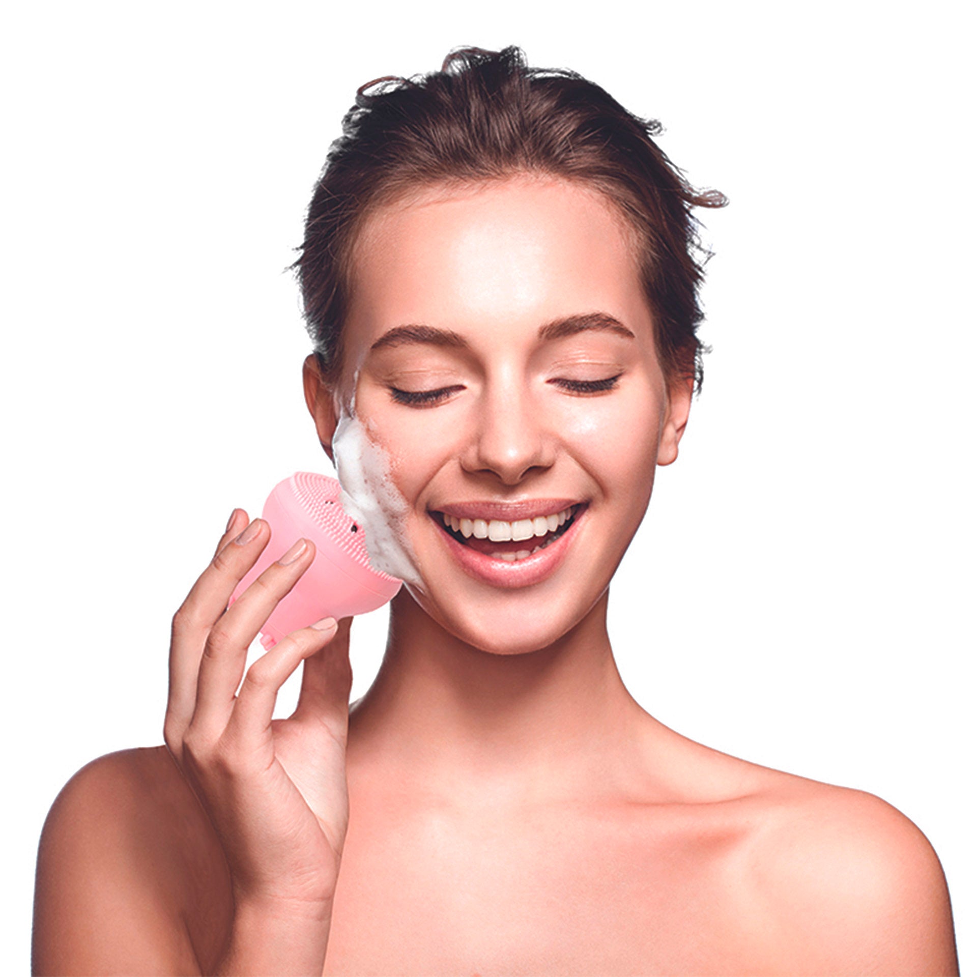 Escova Limpeza Facial Rosa
